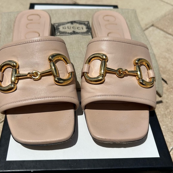Gucci horse bit leather slide sandals  sz35 - Picture 14 of 14